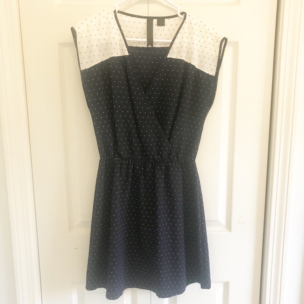 Navy and White Polka Dot Dress